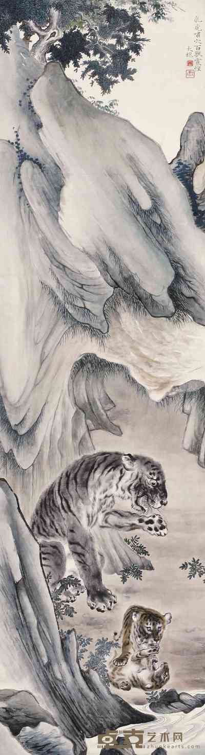 容大块 虎 立轴 144×39cm